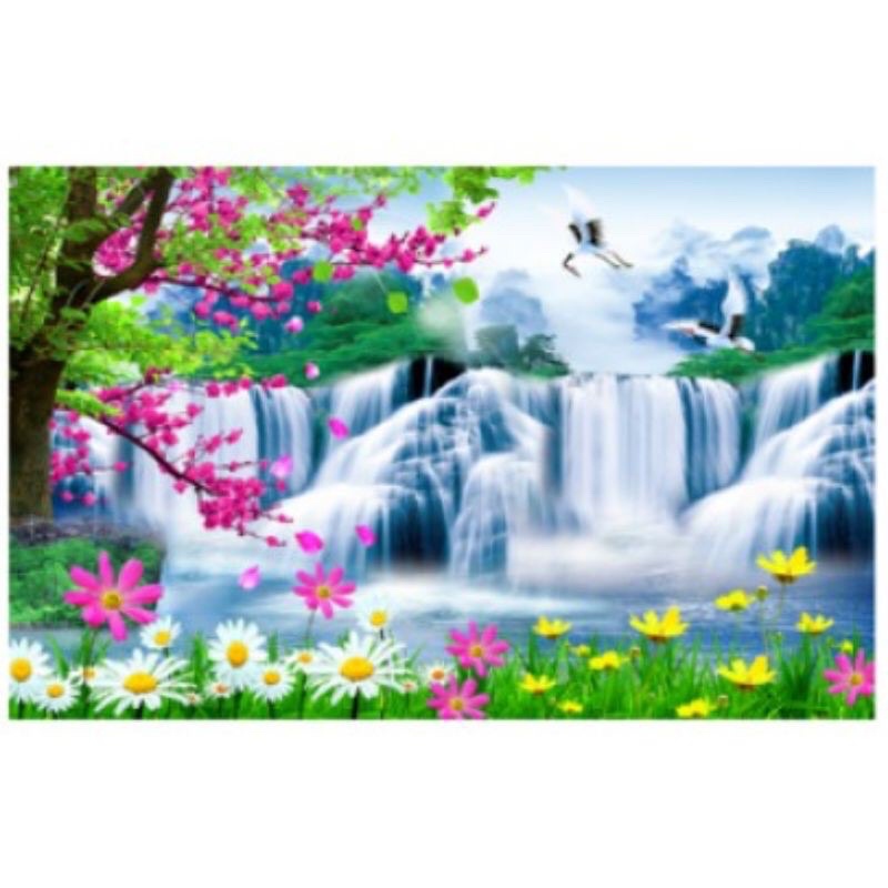 ภาพวาดเพชรน้ําตก Lg1568 ขนาด 100x65cm