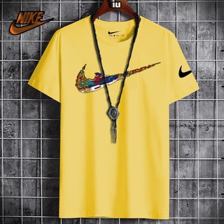 เสื้อเชิ้ต Dri Fit Nike Swoosh เสื้อเร็วสําหรับผู้ชายหลวมเสื้อเกาหลีสั้นผ้าฝ้ายสีขาว 2021 Nm2w CLn