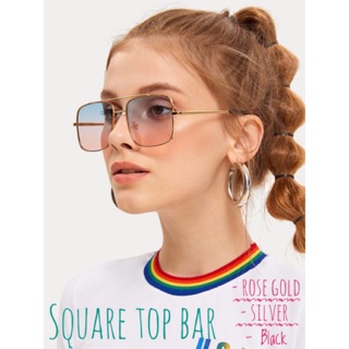 กรอบแว่นสายตาเท่ๆ สไตลน์ Square Top Bar มาใหม่ล่าสุดสีสุดสวย