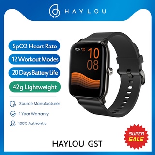 Haylou GST นาฬิกาข้อมือสมาร์ทวอทช์ วัดอัตราการเต้นของหัวใจ ออกซิเจนในเลือด 1.69 นิ้ว หน้าจอสัมผัส HD IP68 กันน้ํา