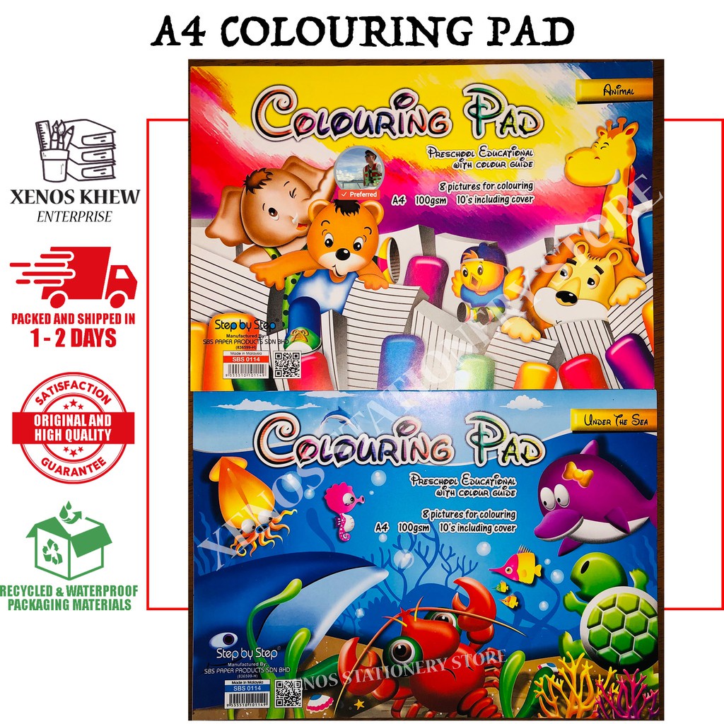 CHILDREN COLOURING PAD A4 SIZE [ VARIOUS DESIGN ]