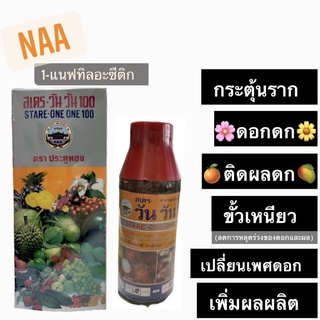 สเตร-วันวัน 100 NAA แนฟทิลแอซีติก ยาขั้วเหนียว กระตุ้นราก เปลี่ยนเพศดอก  (Naphthaleneacetic acid: NAA) 100 ซีซี