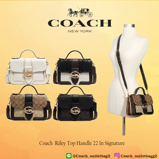 Coach  Riley Top Handle 22 In Signature