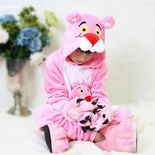 สินค้าพร้อมส่ง ชุดพิ้งแพนเตอร์เด็ก