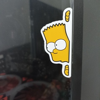 สติกเกอร์ ลาย Simpson Peeking Funny สําหรับติดตกแต่ง