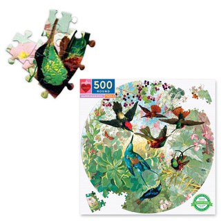 eeBoo Hummingbirds 500 Piece Round Puzzle - จิ๊กซอว์รูปนกฮัมมิ่งเบิร์ด แบบ 500 ชิ้น