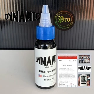 สีสักแท้ DYNAMIC BLACK สีไดนามิค ขนาด 8 ออนซ์ ขน่าด 1 ออนซ์
