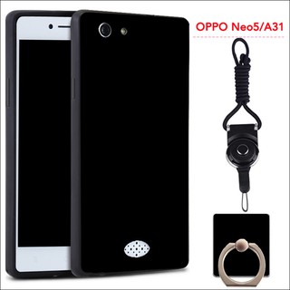 เคสโทรศัพท์มือถือ ซิลิโคนนิ่ม สีดํา สําหรับ OPPO A31 2015 1206 NEO 5