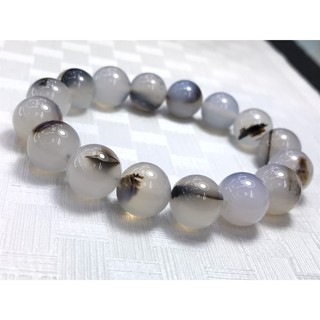 Dendritic agate 12 mm กำไลหินธรรมชาติแท้ 100%