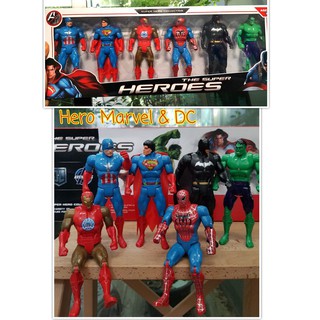 พร้อมส่ง เซทโมเดล Hero Marvel DC เซท 6 ตัว  เอาใจหนุ่มๆ ด้วยหุ่นฮีโร่