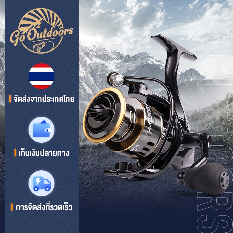 อุปกรณ์รอกล้อหมุน รอกเบทตกปลา คันเบ็ดสปินนิ่ง รอกตกปลา ใช้งานง่ายน้ำหนักเบา แข็งแรง Gear Ratio 5.2:1