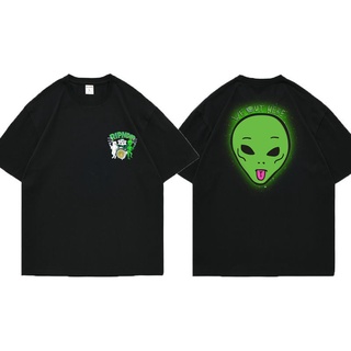 Ripndip เสื้อยืดแขนสั้น พิมพ์ลายแมว เอเลี่ยนสตาร์ ET สไตล์อเมริกัน สําหรับผู้ชาย และผู้หญิง