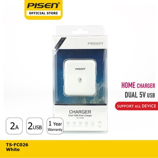 PISEN ไพเซน หัวชาร์จบ้าน Home Charger 2USB 2A/1A ขาเสียบพับเก็บได้ รุ่น TS-FC026