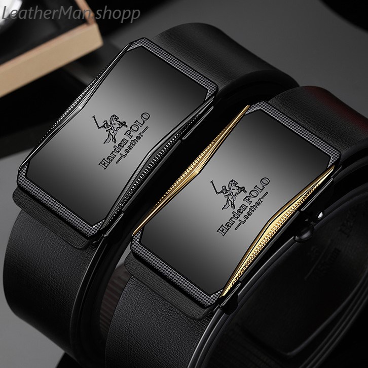 HARDENPOLO เข็มขัดผู้ชายหนังวัวพร้อมกระเป๋าถือ EL09