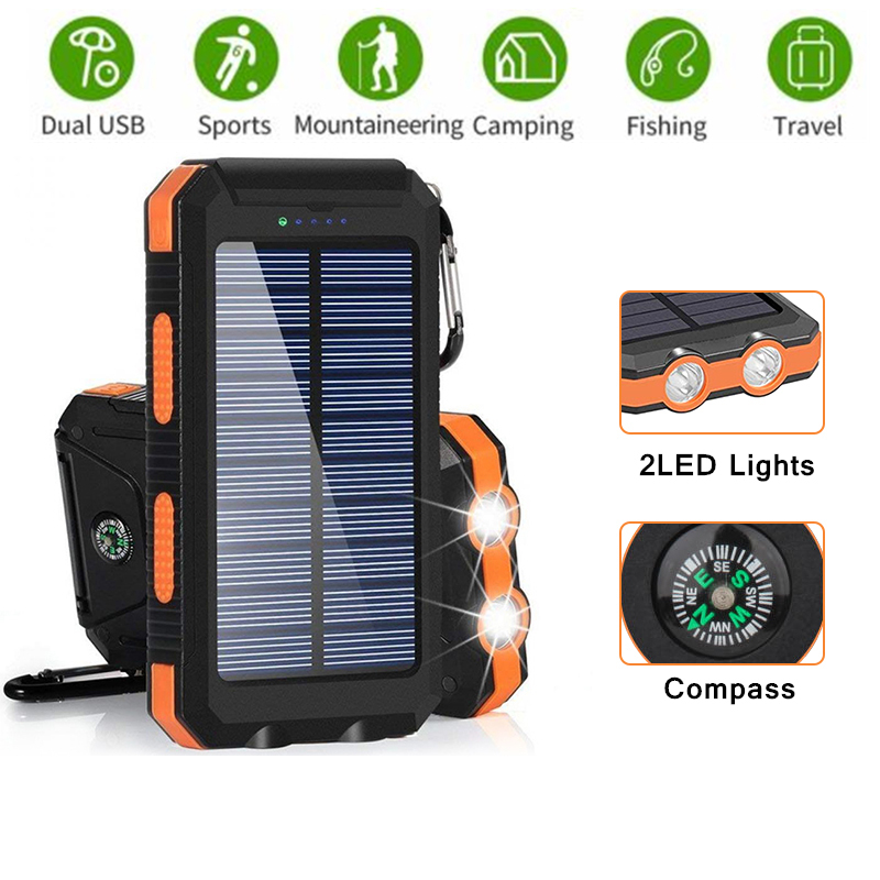 60000mAh Super Slim Powerbank Power bank จอแสดงผลดิจิตอล Wireless Solar Fast Charge