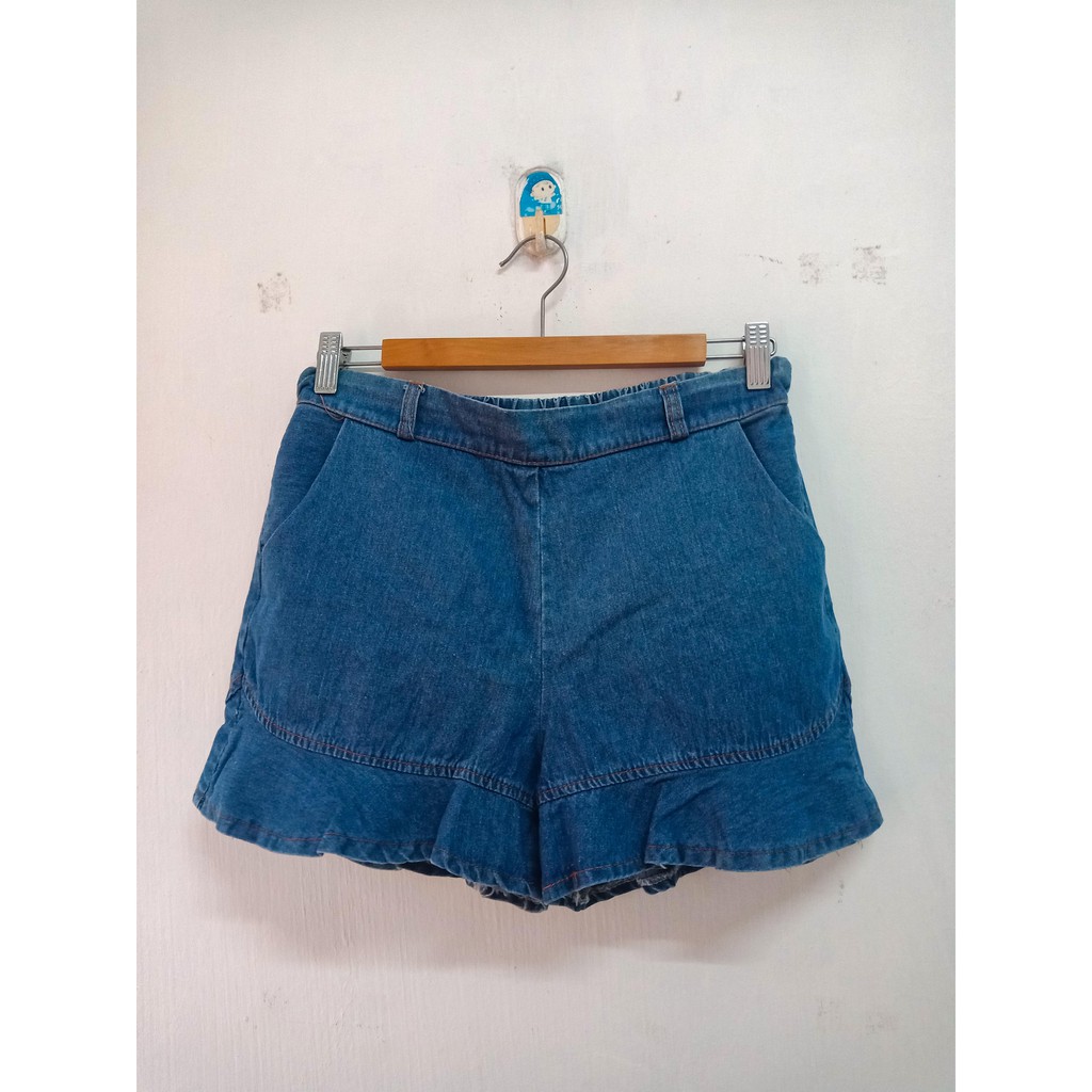 Preloved Ruffle Denim Shorts