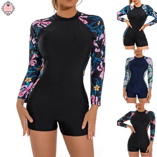 Womens Long Sleeve Rash Guard Swimsuit Sun Protection Swimwear Surfing Wetsuit