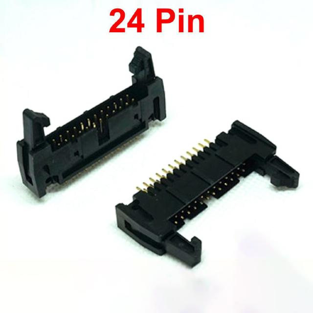 ขั้วบอร์ดเฮดเดอร์ 24P ตัวผู้ขาตรง Board Header Connector ST มีเขี้ยวล็อกคอนเน็คเตอร์