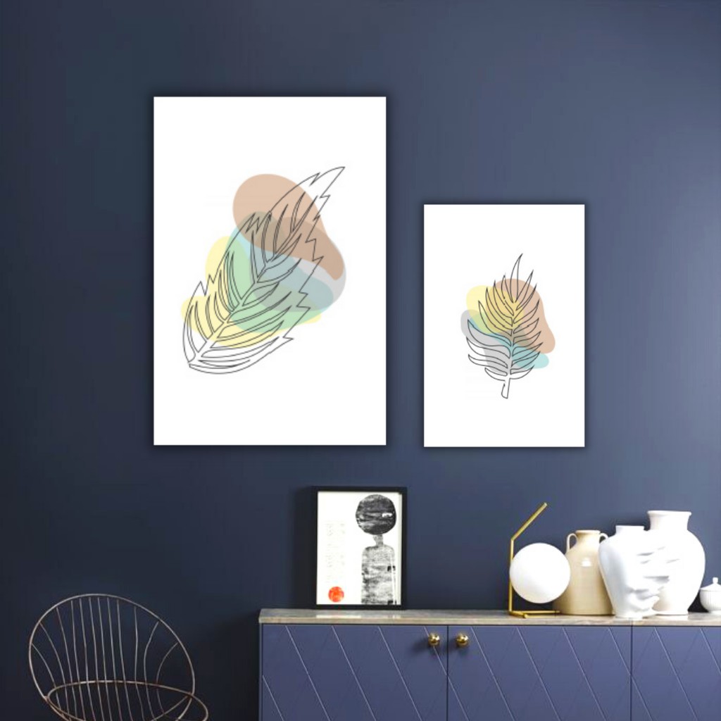 Aesthetic Leaf Wall Decoration / Room & Living Room Decoration / โปสเตอร์ไม้, ภาพวาด, Home Display