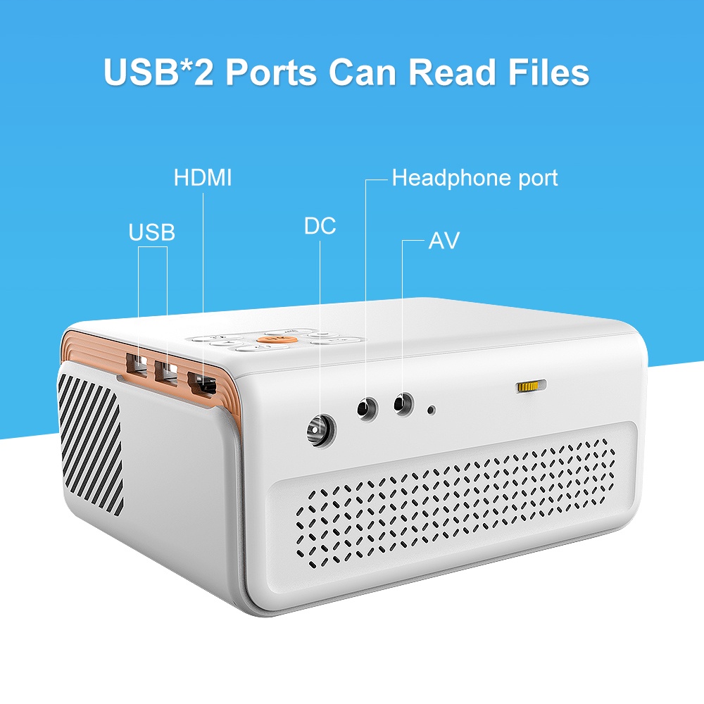 Everycom X70 Mini LED Support 1080P WiFi Projector Pocket Pico Portable ...