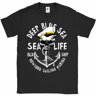 Deep Blue Sea Life Captain Skull Anchor New Clothing Funny Fitness MenS T-Shirt Birthday Gift