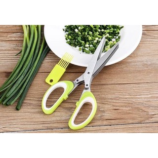 scissors cut กรรไกรซอยหั่นอเนกประสงค์ 5 ใบมีด ของญี่ปุ่น 5 ตัดซอย ผักชี ต้นหอม ให้เป็นฝอยๆชิ้นเล็ก