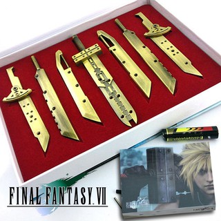 Figure ฟิกเกอร์ Final Fantasy FF VII แบบจำลอง เปิดตำนานไฟนอลแฟนตาซี ดาบยักษ์ของคลาวด์ Cloud 7 เล่ม มินิ วัสดุโลหะผสม