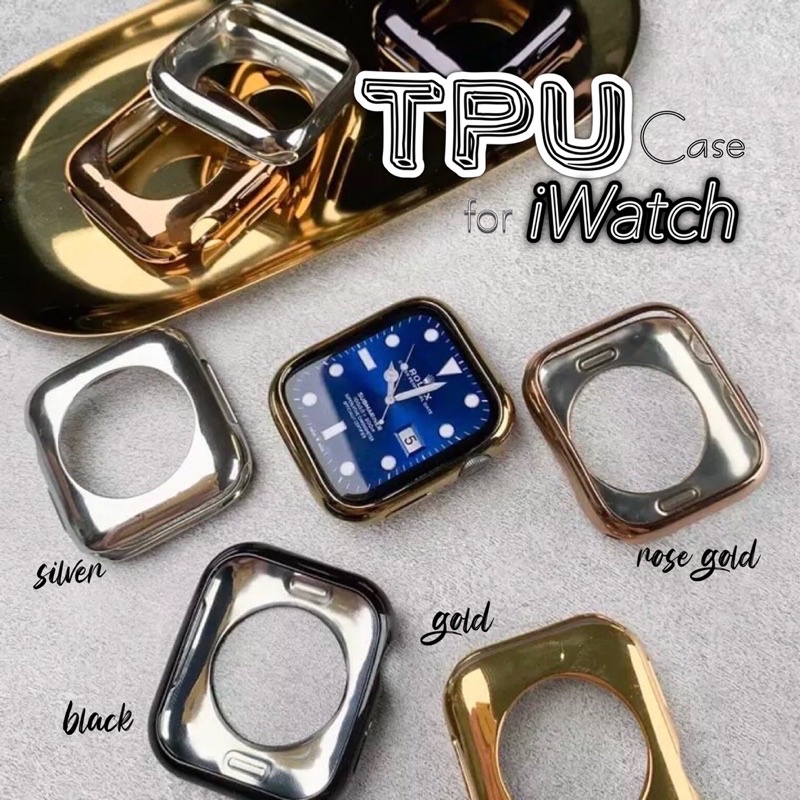 พร้อมส่งจากไทย เคสเงา แบบนิ่ม ไม่คลุมหน้าจอ สำหรับ iWatch ขนาด 45, 41, 44, 40, 42, 38mm Case TPU iWa
