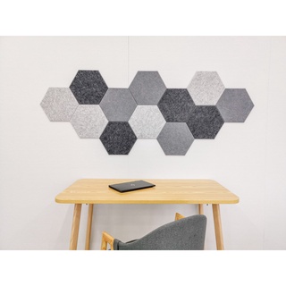 แผ่นอะคูสติก แผ่นซับเสียงตกแต่งผนัง acoustic panel รีไซเคิลจากขวดน้ำ FE-felt รุ่น HEXA-L