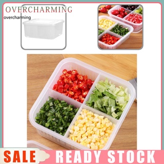 Overcharming กล่องพลาสติก ทรงสี่เหลี่ยม สําหรับเก็บอาหารสด