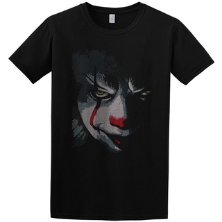 เสื้อยืดผ้าฝ้ายพิมพ์ลายแฟชั่นเสื้อยืด พิมพ์ลายตัวตลก Pennywise Movie Creepy Scary IT Clown Sstephen King