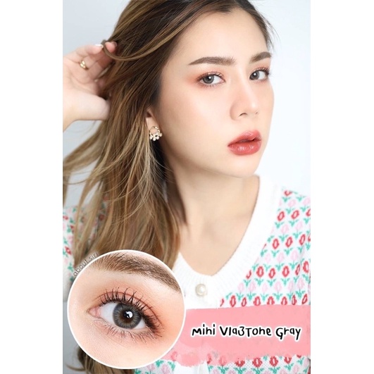 Wink via3tone gray คอนแทคเลนส์ สายฝอ สีเทา