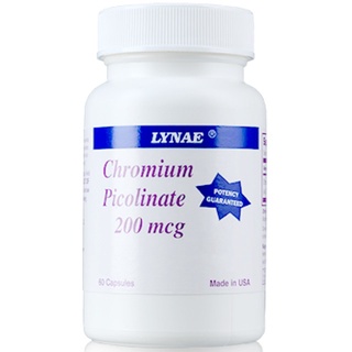 LYNAE Chromium Picolinate 200 mg 60 แคปซูล Vitamin USA ไลเน่ โครเมียม พิโคลิเนต ช่วยเรื่องน้ำหนัก เพิ่มการเผาผลาญไขมัน