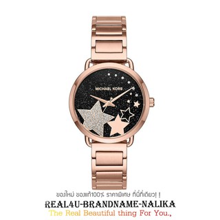 นาฬิกาข้อมือ MICHAEL KORS Portia Black Crystal Pave Dial Ladies Rose-Gold Tone นาฬิกาข้อมือผู้หญิง รุ่น MK3795