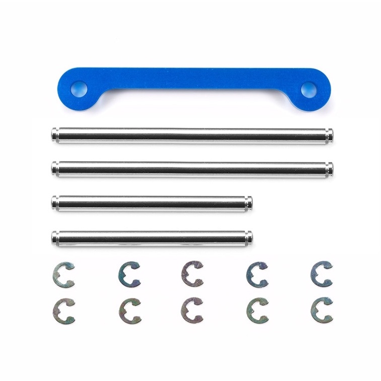 TAMIYA 54695 STAINLESS STEEL SUSPENSION SHAFT & ALUMINUM SUPPORT BRIDGE (GF-01, WR-02)