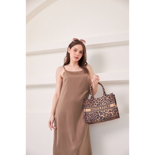 Lady Bag ลายเสือน้ำตาล(Size S)กระเป๋าปักชื่อ