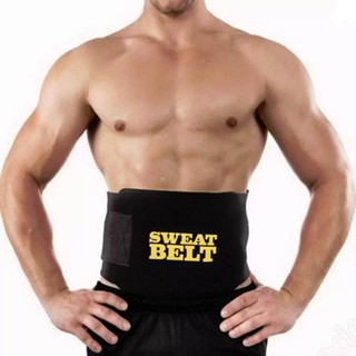 Sweat Belt เข็มขัดกระชับสัดส่วน ช่วยลดไขมันหน้าท้อง สเตย์รัดหน้าท้อง - สีดำ