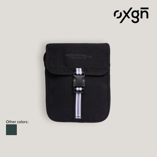 OXGN Premium Threads Sling Bag With Flap For Men And Women (Black/Dark Green) IL87