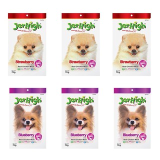 Jerhigh Dog Berry Stick Set (Strawberry Blueberry) 70g (6pkg (3Pkg/1Flv) อาหารสุนัข เจอร์ไฮ