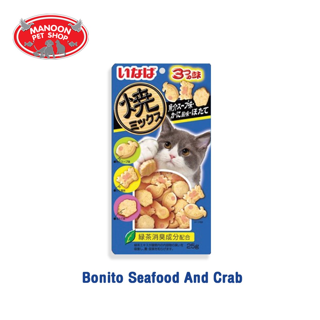 สินค้ารวมส่งฟรี⚡ [MANOON] INABA Soft Bits อินาบะ ซอฟท์บิตส์ ขนมแมวเม็ดนุ่ม ขนาด 25 กรัม ❤️ Seafood And Crab?COD.เก็บเงินปลายทาง