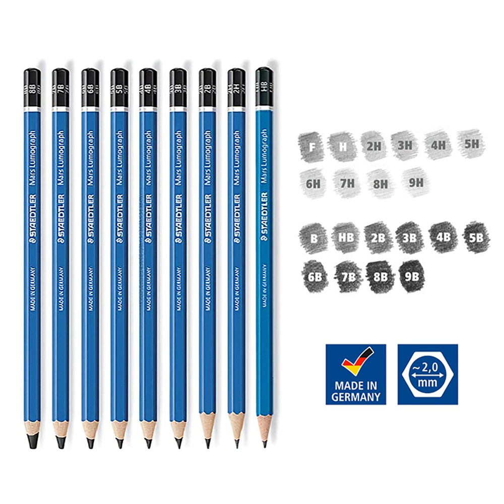 ดินสอสเก็ต ดินสอเขียนแบบ สำหรับวาดรูป แรเงา ทำข้อสอบ สเตทเลอร์ STAEDTLER Mars Lumograph [S24]