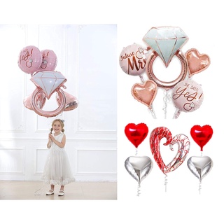 Valentines Heart Balloon / Marry Me Balloon / Bachelor / Stag / Hen Party Decorations ลูกโป่ง หัวใจ ขอแต่งงาน 5 ลูก