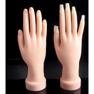มือปลอม ฝึกทำเล็บ ฝึกต่อเล็บ มือปลอมฝึกเพ้นท์เล็บ จำลอง ใช้สำหรับฝึกทำเล็บ ฝึกเพ้นท์เล็บ ฝึกต่อเล็บ มือยาง ซิลิโคน นิ้ว