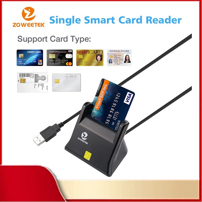 🔥【พร้อมส่งจ้า】ZOWEETEK รับประกัน 2 ปี เครื่องอ่านบัตรประชาชน Smart Card Reader รุ่น ZW-12026-1 ZW-12026-3 USB 2.0