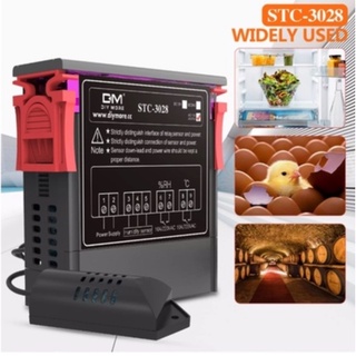 เครื่องควบคุมอุณหภูมิและความชื้น ตู้อบ ตู้ฟักไข่ STC-3028 Temperature Humidity Controller Meter Thermostat with Probe