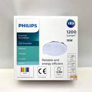 Philips ดาวน์ไลท์ ฟิลิปส์ Essential Smart Bright LED DN020 6นิ้ว 16W แสงวอร์มไวท์ ทัศศิพร Tassiporn