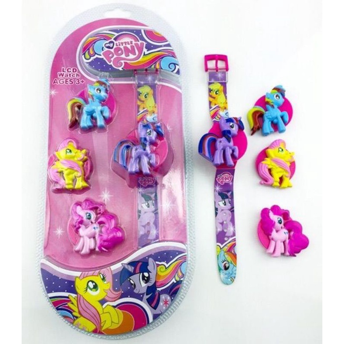 Pony Frozen Hello kitty spiderman Cars Unicorn Jam tangan นาฬิกา Lcd การ์ตูนเด็ก