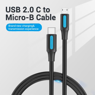 Vention สายเคเบิล USB C เป็น Micro B USB 2.0 สําหรับ Samaung Huawei Xiaomi Meizu MacBook Micro USB เป็น Type C