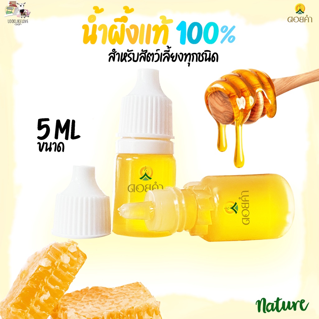 น้ำผึ้งแท้ 100% สำหรับแฮมเตอร์ ชูการ์ กระรอก ดอร์เม้าท์ บุชเบบี้ ขนาด 5ml