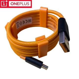 สายชาร์จ Type C สําหรับ oneplus 7/6 t/6/5 pro warp 30 w 5v/6a dash สายเชือกถักสีส้ม ความยาว 1 เมตร